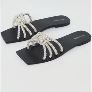 PLT Silver rope flat sandals